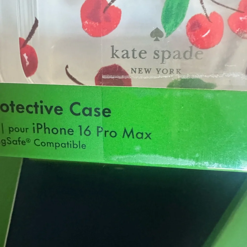Kate Spade ♠️Cherry Design iPhone 16 Pro Max Case- protect your phone in style 🍒
